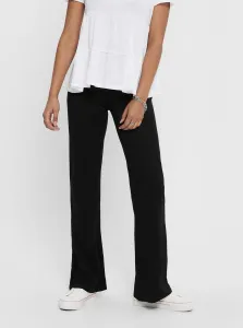 Nohavice JDY dámske, čierna farba, rovné, stredne vysoký pás #628796