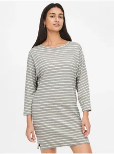 Light Grey Striped Three-Quarter Sleeve Dress JDY Maggie - Women #628444