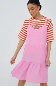 Šaty JDY fialová farba, mini, áčkový strih #243516