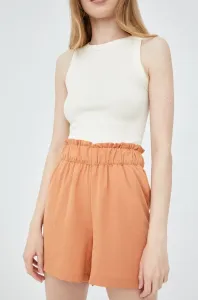 Šortky JDY dámske, oranžová farba, jednofarebné, vysoký pás