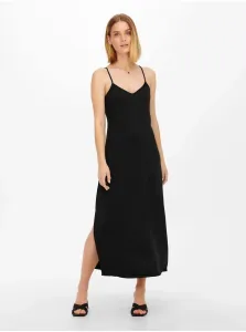 Čierne dámske saténové základné maxi šaty na vešiaky JDY Ruby - ženy #623037