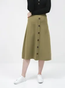 Kaki midi sukňa Jacqueline de Yong Bellis #628760