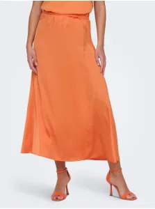 Oranžová dámska saténová maxi sukňa JDY Fifi #6851668