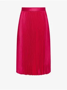 Women's Dark Pink Satin Pleated Midi Skirt JDY Sarah - Women #8778129