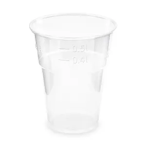 BIO Plastový pohár 500ml 10ks, priehľadný