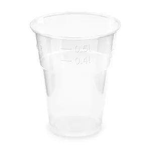 BIO Plastový pohár 500ml 50ks, priehľadný
