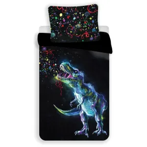 Jerry Fabrics Obliečky s dinosaurom - Čierna | 140 x 200 cm / 70 x 90 cm