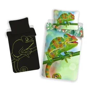 Jerry Fabrics Svietiace obliečky Chameleon - Zelená | 140 x 200 cm / 70 x 90 cm