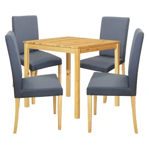 Jedálenský stôl 8842 lak + 4 stoličky PRIMA 3038 sivá/svetlé nohy #5639612