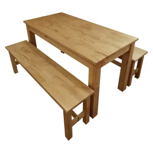 Stôl 140x70 + 2 lavice CORONA 2 vosk #5639382