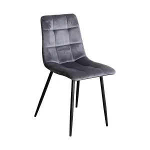 Jedálenská stolička BERGEN sivý zamat #5639187