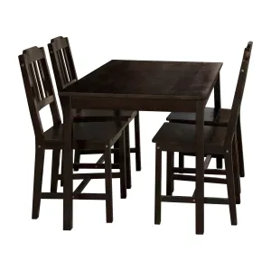 Stôl + 4 stoličky 8849 tmavohnedý lak #5639168
