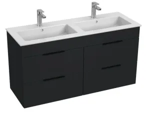 Kúpeľňová skrinka s umývadlom Jika Cube 120x43x62,2 cm antracit mat H4536621763521