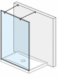 Jika Pure - Sklenená stena pevná 120 cm na sprchovú vaničku 120 cmx80 cm a 120 cmx90 cm, s úpravou Jika Perla Glass, 1200 mm x 2000 mm x 2000 mm H2674