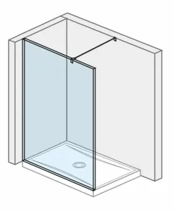 Jika Pure - Sklenená stena bočná 120 cm na sprchovú vaničku 120 cmx80 cm a 120 cm x 90 cm, s úpravou Jika Perla Glass, 1200 mm x 200 mm x 2000 mm H267 #512211