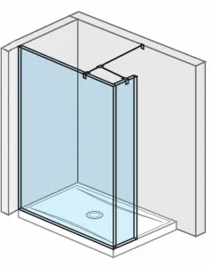 Jika Pure - Sklenená stena bočná 130 cm na sprchovú vaničku 130 cmx80 cm a 130 cmx90 cm, s úpravou Jika Perla Glass, 1300 mm x 200 mm x 2000 mm H26742 #512191