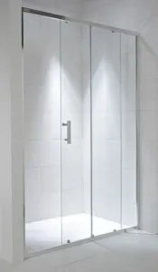 Jika Cubito Pure - Sprchové dvere, 1 posuvný segment, 1 pevný segment, strieborný profil, ľavé/pravé, 1200 mmx30 mmx1950 mm – transparentné sklo H2422