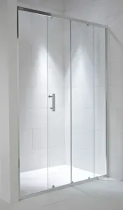 Jika Cubito Pure - Sprchové dvere, 1 posuvný segment, 1 pevný segment, strieborný profil, ľavé/pravé, 1400 mmx30 mmx1950 mm – transparentné sklo H2422
