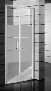 Jika Lyra plus - Sprchové dvere dvojkrídlové 900 Ľ/P, sklo dekor stripy, biela H2563820006651