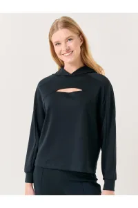 Jimmy Key Black Long Sleeve Hooded Low-cut Sweatshirt