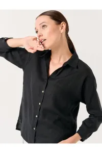 Jimmy Key Black Long Sleeve Woven Linen Shirt #9228047