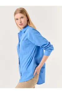 Jimmy Key Dark Blue Straight Cut Long Sleeve Woven Shirt