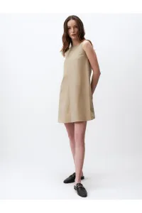 Jimmy Key Dark Mink Sleeveless Basic Mini Dress #9250311