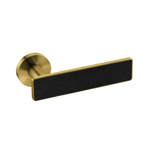 Kľučka na dvere JNF - FRAME CONTOUR 436 - R ZLM PVD - zlatá matná/čierna koža (TG) | MP-KOVANIA.sk #9305820