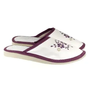 Dámske bielo-fialové papuče MALVINA #1794744