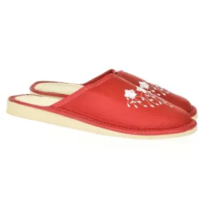 Dámske červené kožené papuče LIASA #5766729