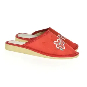 Dámske červené kožené papuče VASYLIA #6173823