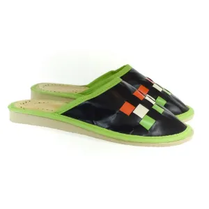 Dámske čierno-zelené papuče BERDY #1791671