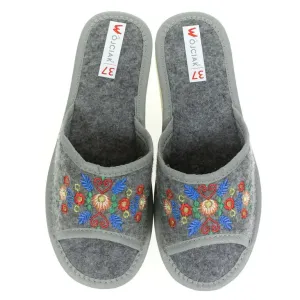 Dámske filcové sivé papuče RADKA #9021315