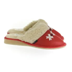 Dámske luxusné červené kožené papuče MIRIAM #1784883