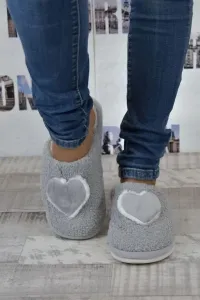 Dámske sivé papuče HEART #7879808