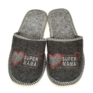 Dámske sivé papuče SUPER MAMA #1796537