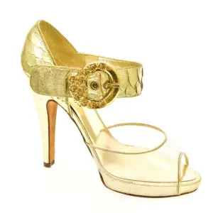 Dámske zlaté sandále HELY #1798888
