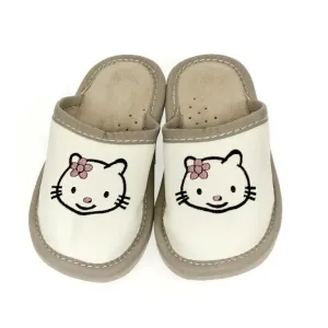Detské biele papuče KITTY #1794830