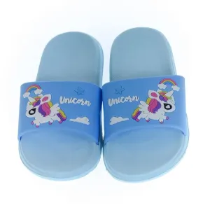 Detské modré šľapky UNICORN 30-35