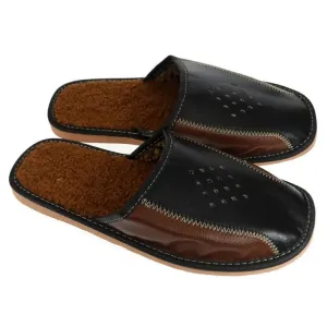 Pánske čierno-hnedé papuče REDE #1784633