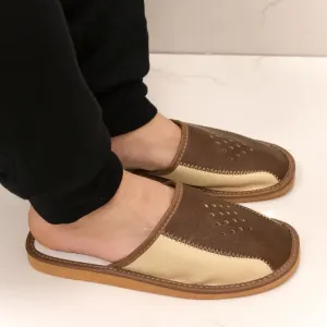 Pánske hnedo-béžové papuče REDE #5635558