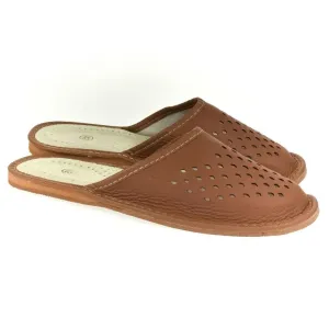 Pánske kožené hnedé papuče PJOTR #6125549