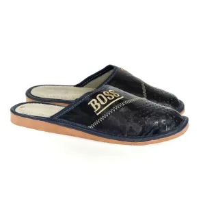 Pánske tmavo-modré papuče BOSS #8991804