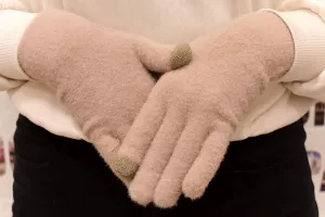 Dámske béžové zateplené rukavice BERTY