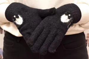 Dámske čierne zimné rukavice MATJIA