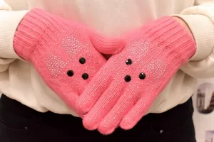 Detské korálové zimné rukavice 6-12Y ELLIE