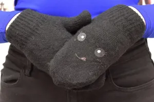 Vlnené bezpalcové čierne rukavice CATTY