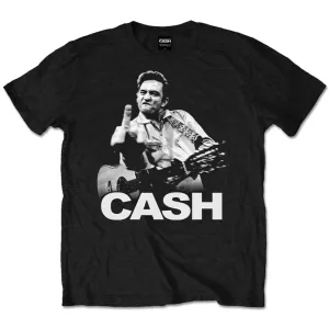 Johnny Cash Tričko Unisex Finger Black M