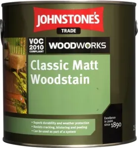 VÝPREDAJ Johnstones Classic Matt Woodstain - Tenkovrstvá syntetická lazúra na drevo 2,5 l walnut / orech