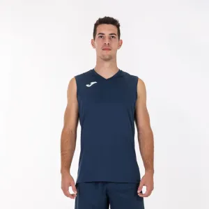 SLEEVELESS T-SHIRT COMBI NAVY BLUE M